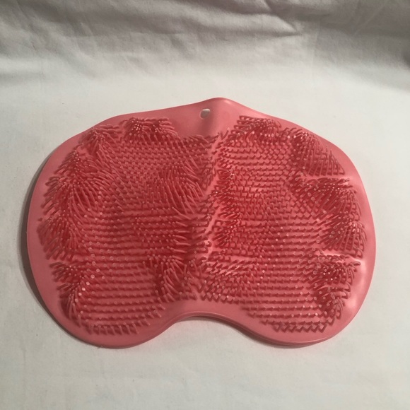 Shower back and Foot Scrub mat with non slip suction cup pink. - Picture 1 of 9